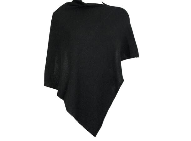 Dame Poncho ensfarget 60x60 sort 